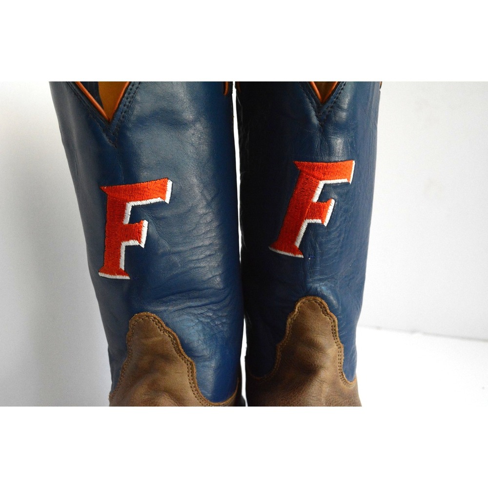 Nocona Florida University Gators Cowboy Boots  Mens Size 8 Blue Orange USA - Picture 2 of 16